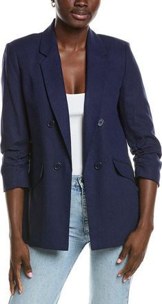 Jones New York Scrunch Sleeve Linen-Blend Jacket