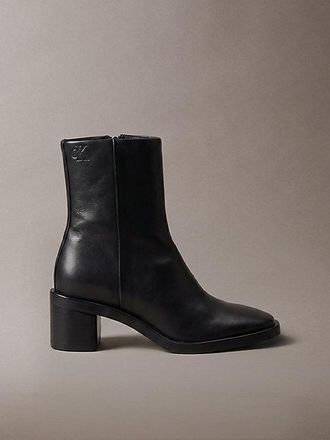 Calvin Klein Botas De Piel Con Tac&oacute;n Grueso