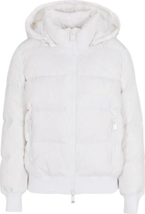 A|X Armani Exchange Gewatteerde gewatteerde donsjas met capuchon - Dames - Gewatteerde jassen - Wit - M - Nylon - Jassen