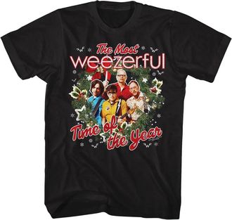 American Classics Weezer Band The Most Weezerful Time of The Year Christmas Shirt Adult Short Sleeve T Shirt, Black, Medium