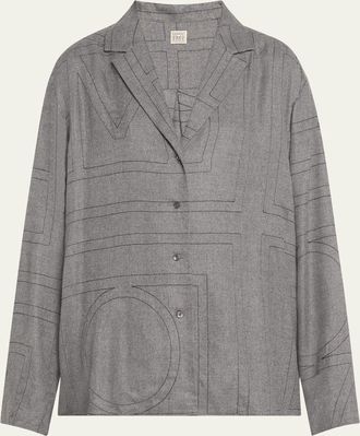 Toteme Monogram Flannel Pajama Top