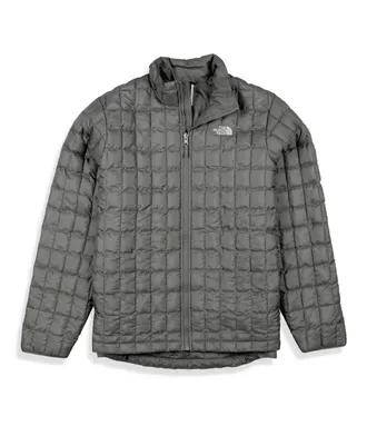 The North Face Thermoball Puffer Jacket Womens Gray Insulated Full Zip APP2858