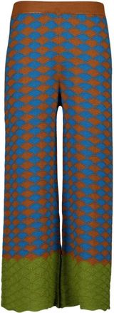La DoubleJ Multicolour Lounge Print Wollen Broek - Dames - Wijde Broeken - Veelkleurig - XS - Wol - Broeken