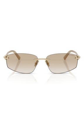 Tiffany & Co. 59mm Irregular Rectangular Sunglasses in Gold /Neutral Gradient Grey at Nordstrom