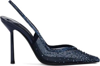 Le Silla 100 mm Nicole slingback pumps verfraaid met kristallen - Blauw