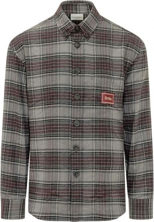 Dr&ocirc;le de Monsieur Boxy Checked Shirt - Heren - Casual Overhemden - Grijs - L - Overhemden