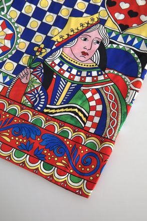 Dolce & Gabbana Womens Multicolor Printed Long Sleeves Blouse Top Silk Elastane