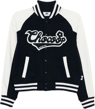 Chocoolate logo-embroidered jacket - women - Cotton/Polyester - S - Blue