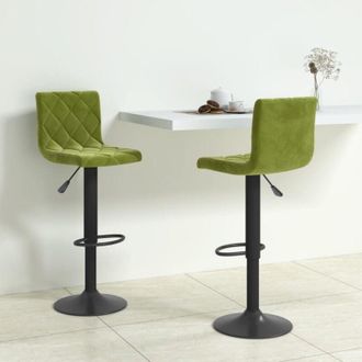 vidaXL Sgabelli da Bar 2 pz Verde Chiaro in Velluto - Vidaxl