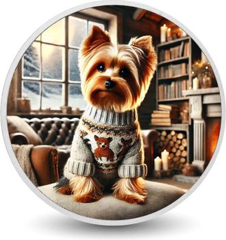 OEM Vibraciones Acogedoras De Yorkie: Acurrucado Junto A La Chimenea Moneda De 1 Oz