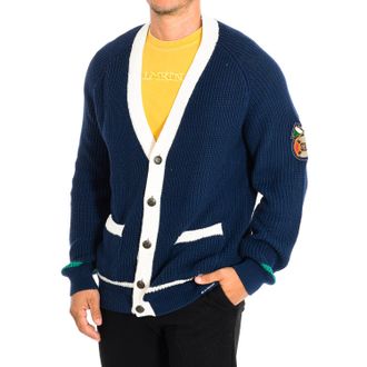 La Martina La Martina Mens Long Sleeve Knitted Sweater TMS300-XC040 - Blue Cotton - Size Large