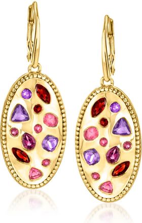 Ross-Simons Multi-Gemstone Drop Earrings in 18kt Gold Over Sterling