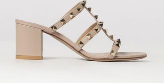 Valentino Garavani Sandali mules Rockstud in pelle con borchie e tacco medio