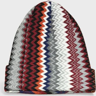 Missoni Mens Missoni Cappello Zig Zag Multi Brown Beanie - Red