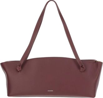 Jil Sander Leren Tote Tas met Rits Sluiting - Dames - Schoudertassen - Rood - ONE Size - Leer - Tassen