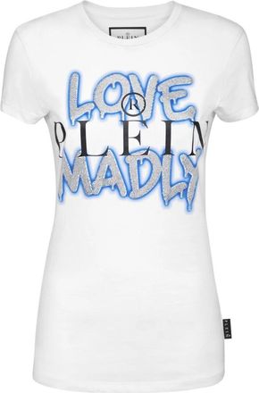 Philipp Plein T-Shirt Pure met Kristallen - Dames - T-shirts - Wit - S - Katoen - Tops