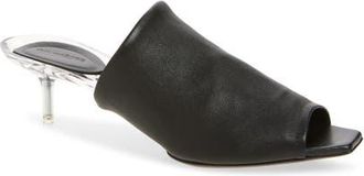 Courr&egrave;ges Transparent Sole Leather Slide Sandal in Black at Nordstrom, Size 10Us