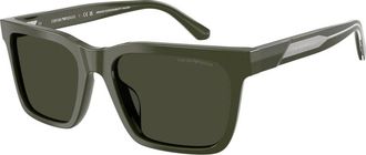 Emporio Armani Squared Full Circle - Heren - Zonnebrillen - Groen - 57 MM - Accessoires