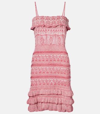 Etro Crochet ruffled cotton minidress