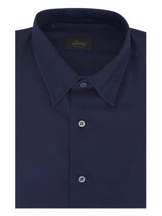 Brioni buttoned shirt - men - Cotton/Cashmere - L - Blue