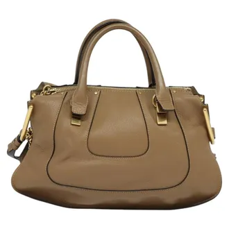 Chlo&eacute; Hailey Leather Beige Leather Bag (Pre-Owned)