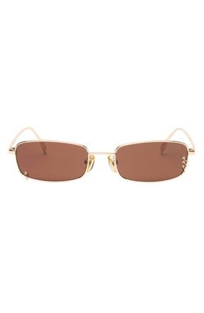 DEZI Hooked 54mm Rectangular Sunglasses in Hooked Gold /Cognac at Nordstrom