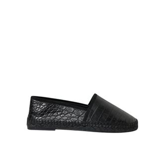 Dolce & Gabbana Scarpe Espadrillas in Pelle Esotica Slip-On - - Shoes - Uomo - Nero - 43 EU