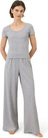 Pact Organic Cotton Pointelle Scoop Neck Tee in Heather Grey at Nordstrom, Size Xx-Large