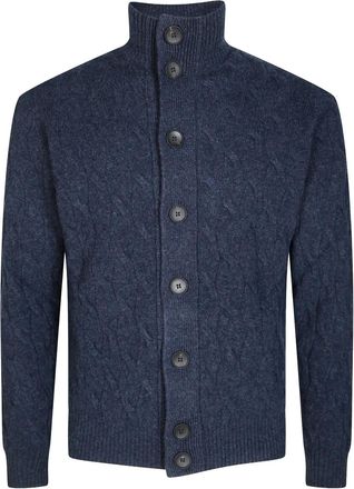 FILIPPO DE LAURENTIIS cable-knit buttoned cardigan - Blue