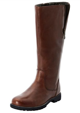 Sheego Weitschaftstiefel SHEEGO, Damen, Gr. 42, XXL-Schaft, braun, Glattleder, Leder, Schuhe Weitschaftstiefel