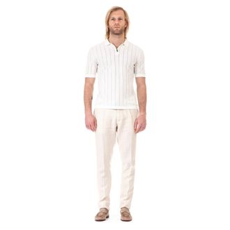 Eleventy Polo Shirts, male, White, Size: M Polo Mezza Zip