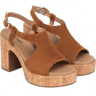 Nero Giardini Womens Velour Cork Heel