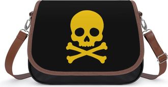Generic Yellow Skull And Crossbones Fashion Womens Crossbody Bags Novelty Handbag Shoulder Bag Purse