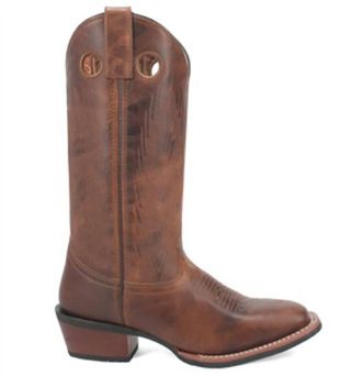 Laredo Womens Leather Wide Square Toe Boot In Tan