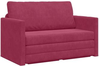 vidaXL Sofa Bed Wine red 124 x 204 x 61 cm Velvet Vidaxl