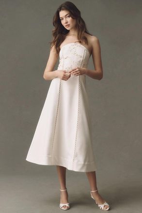 BHLDN Cutwork Strapless Maxi Dress