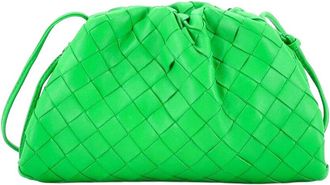 Bottega Veneta Green Intrecciato Leather The Pouch Mini (Authentic Pre-Loved)