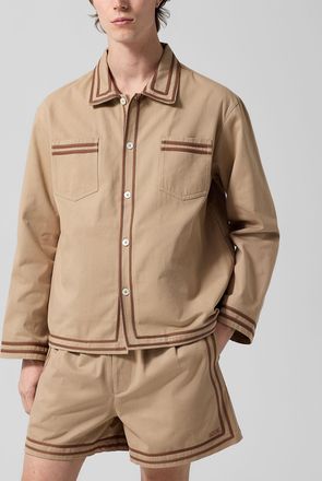 Bode Mens Canteen contrast piping structured overshirt