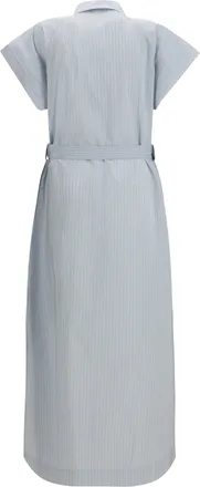 Jacob Cohen Womens Dress Poplin Chemisier Light Blue Stripe Cupro