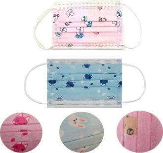 Trade Shop Trade Shop - Conjunto De 50 M&aacute;scaras Tnt Cara Protectora Mascarilla Desechable Quir&uacute;rgica Ni&ntilde;os