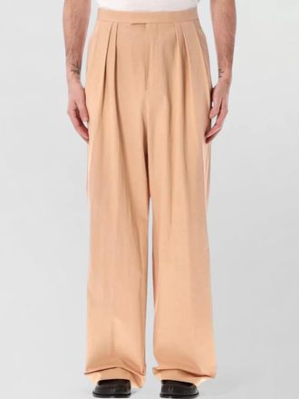 Dries Van Noten high rise pleated poplin wide trousers