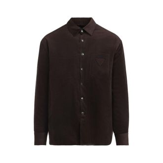 Prada Brown Corduroy Patch Pocket shirt