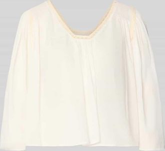 Drykorn Drykorn Cropped Bluse mit 3/4-Arm Modell ISMARA in Offwhite, Gr&ouml;&szlig;e 34