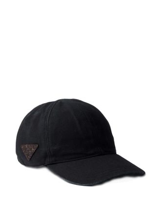 Prada triangle-logo baseball cap - women - Cotton/Cotton - S - Black