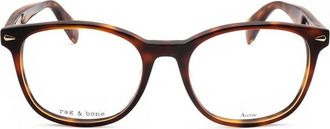 Rag & Bone Ladies Brown Rectangular Eyeglass Frames RNB3017