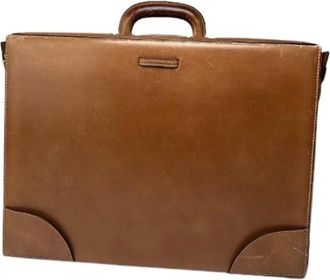 Gucci Pre-owned Vintage Leren Koffer - unisex - Vintage Tassen - Bruin - ONE Size - Leer - Vintage