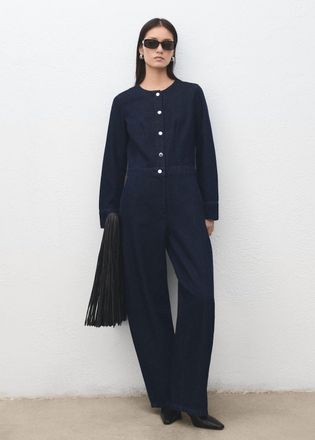 Mango Abito a tuta denim bottoni blu scuro - Donna - XS - MANGO