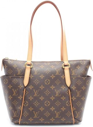 Louis Vuitton Brown Monogram Coated Canvas Leather Handbag Tote Bag (Pre-Owned)