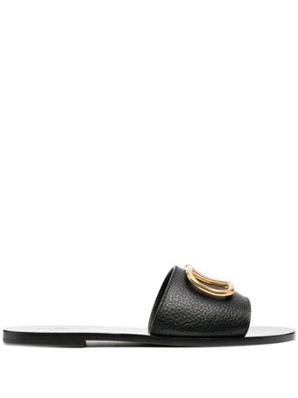 Valentino Garavani VLogo kenmerkende slippers - Zwart