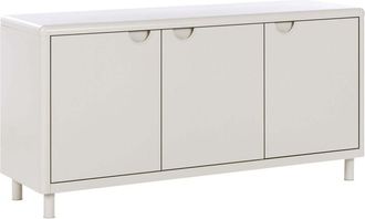 Beliani Storage Cabinet Beige Steel with 4 Shelves and 3 Doors Home Office Modern Style KORVO